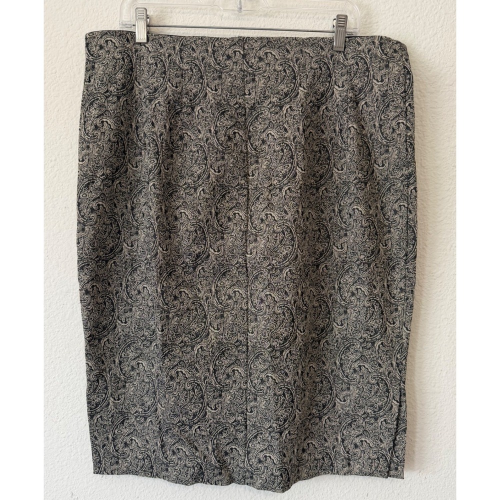 Lane Bryant Paisley Pencil Skirt 18 Plus Size Business Casual Professional Chic